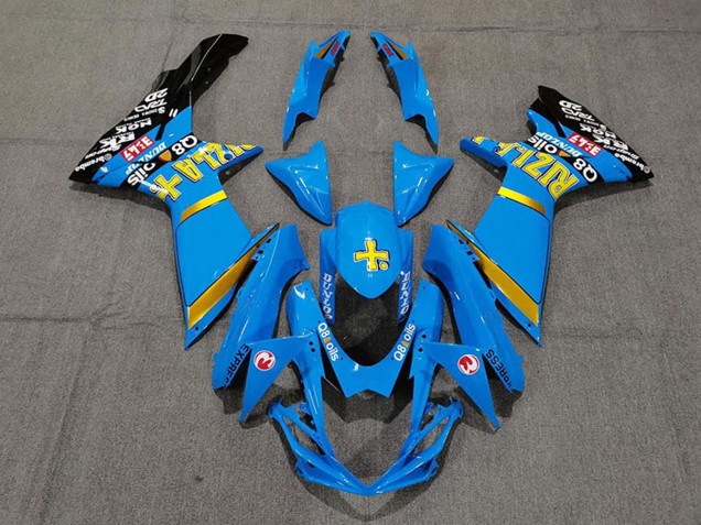 Descuento Carenados Moto Suzuki GSXR 600 / GSXR 750 2011-2024 - Azul Amarillo Oro Negro Rizla