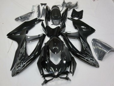 Descuento Carenados Moto Suzuki GSXR 600 / GSXR 750 2008-2010 - Negro Brillante Plata