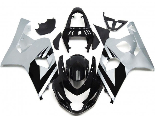 Descuento Carenados Moto Suzuki GSXR 600 / GSXR 750 2004-2005 - Blanco Negro Brillante OEM Estilo