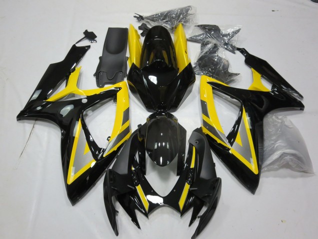 Descuento Carenados Moto Suzuki GSXR 600 / GSXR 750 2006-2007 - Amarillo Plata Negro Brillante