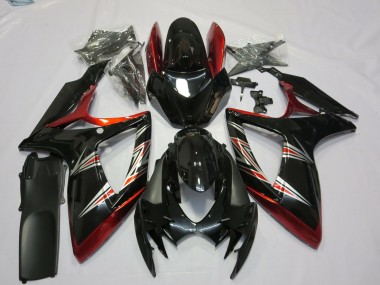 Descuento Carenados Moto Suzuki GSXR 600 / GSXR 750 2006-2007 - Rojo Negro Brillante