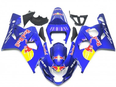 Descuento Carenados Moto Suzuki GSXR 600 / GSXR 750 2004-2005 - Azul Amarillo Rojo Bull Estilo