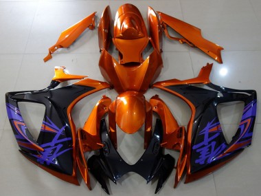 Descuento Carenados Moto Suzuki GSXR 600 / GSXR 750 2006-2007 - Naranja Negro Brillante Azul