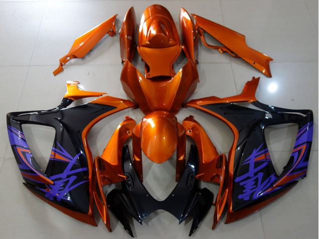 Descuento Carenados Moto Suzuki GSXR 600 / GSXR 750 2006-2007 - Naranja Negro Brillante Azul