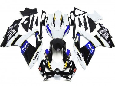 Descuento Carenados Moto Suzuki GSXR 600 / GSXR 750 2008-2010 - Blanco Azul Amarillo Negro Viru