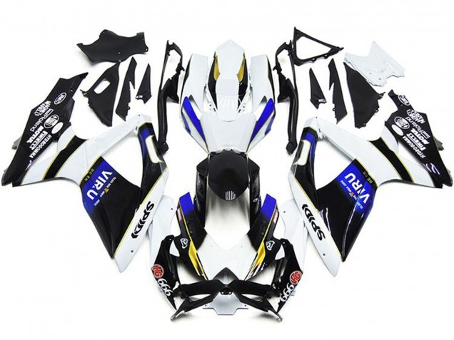 Descuento Carenados Moto Suzuki GSXR 600 / GSXR 750 2008-2010 - Blanco Azul Amarillo Negro Viru