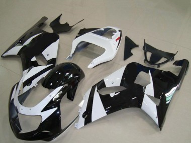 Descuento Carenados Moto Suzuki GSXR 600 / GSXR 750 2001-2003 - Blanco Negro Brillante