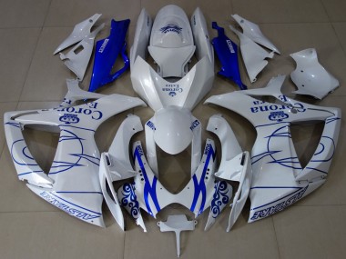 Descuento Carenados Moto Suzuki GSXR 600 / GSXR 750 2006-2007 - Blanco Azul Corona Alstare