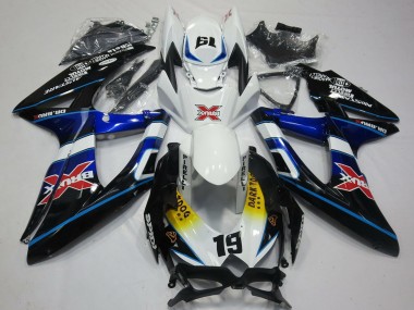 Descuento Carenados Moto Suzuki GSXR 600 / GSXR 750 2008-2010 - Blanco Azul Negro Amarillo Rojo X Dark Dog 19