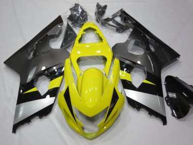 Descuento Carenados Moto Suzuki GSXR 600 / GSXR 750 2004-2005 - Amarillo Plata Gris Negro