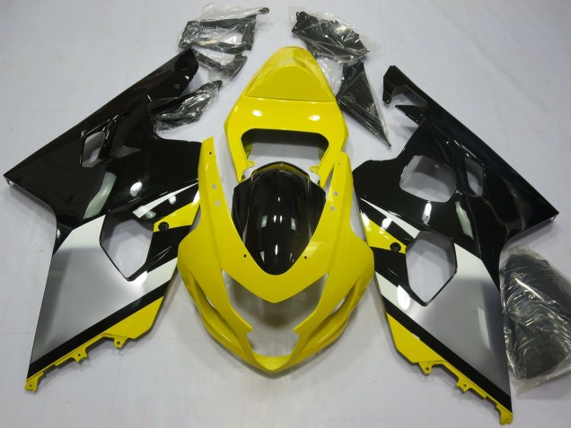 Descuento Carenados Moto Suzuki GSXR 600 / GSXR 750 2004-2005 - Amarillo Plata Negro OEM Estilo