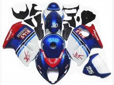 Descuento Carenados Moto Suzuki GSXR 1300 1996-2007 - Blanco Azul Rojo Motul