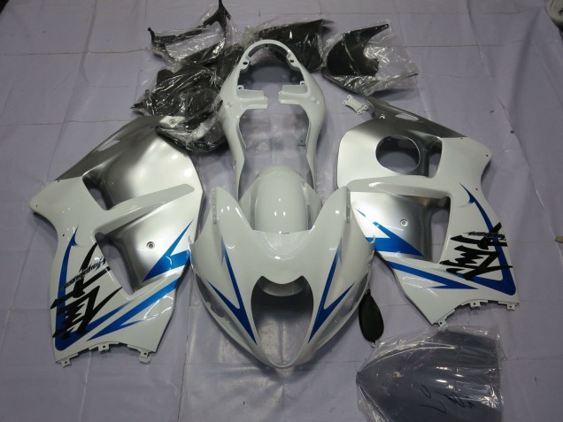 Descuento Carenados Moto Suzuki GSXR 1300 1996-2007 - Blanco Plata Azul