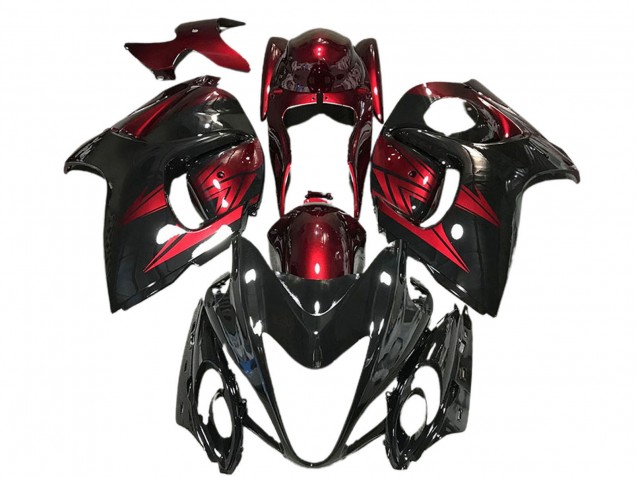 Descuento Carenados Moto Suzuki GSXR 1300 2008-2020 - Negro Brillante Rojo Profundo