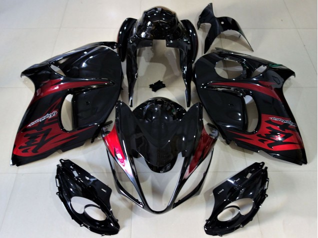 Descuento Carenados Moto Suzuki GSXR 1300 2008-2020 - Negro Brillante Rojo Caramelo