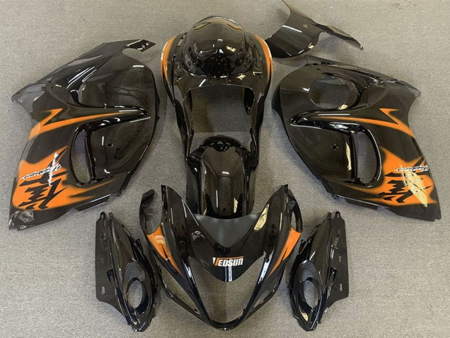 Descuento Carenados Moto Suzuki GSXR 1300 2008-2020 - Negro Brillante Naranja