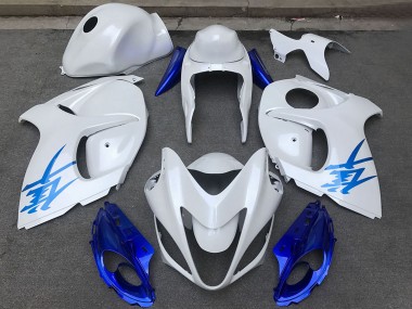 Descuento Carenados Moto Suzuki GSXR 1300 2008-2020 - Blanco Brillante Azul