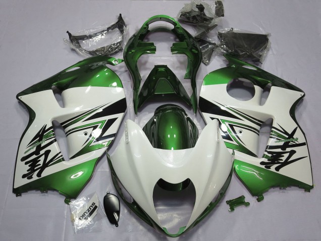 Descuento Carenados Moto Suzuki GSXR 1300 1996-2007 - Blanco Brillante Verde