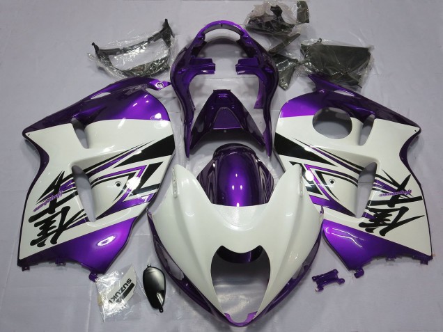 Descuento Carenados Moto Suzuki GSXR 1300 1996-2007 - Blanco Brillante Púrpura