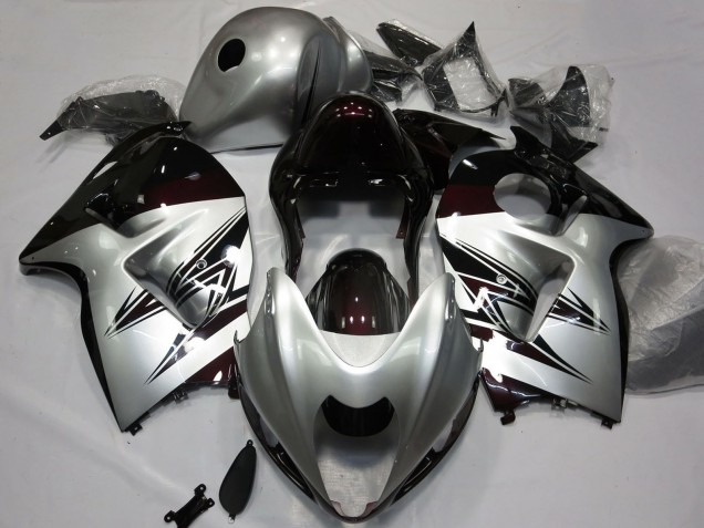 Descuento Carenados Moto Suzuki GSXR 1300 1996-2007 - Plata Rojo Oscuro
