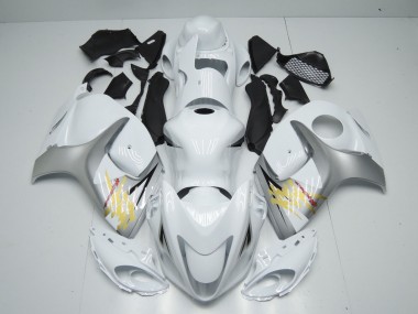 Descuento Carenados Moto Suzuki GSXR 1300 2008-2020 - Blanco Plata Amarillo