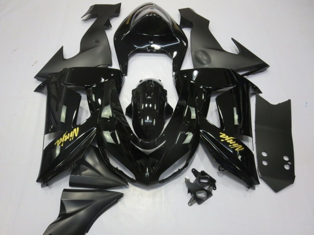 Descuento Carenados Moto Kawasaki ZX10R 2006-2007 - Negro Brillante Negro Mate Oro