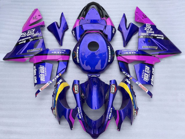Descuento Carenados Moto Kawasaki ZX10R 2004-2005 - Azul Rosa Trick Star