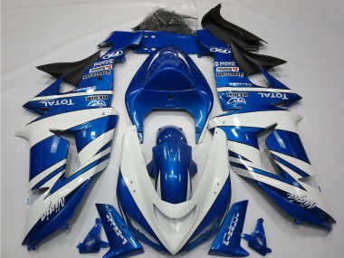 Descuento Carenados Moto Kawasaki ZX10R 2006-2007 - Azul Blanco Negro