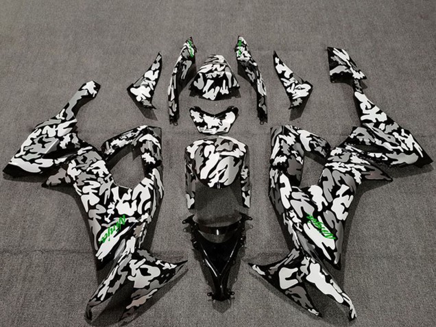 Descuento Carenados Moto Kawasaki ZX10R 2008-2010 - Camouflage Verde Calcomanías