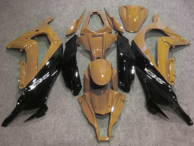 Descuento Carenados Moto Kawasaki ZX10R 2016-2020 - Bronceado del Desierto Negro Brillante