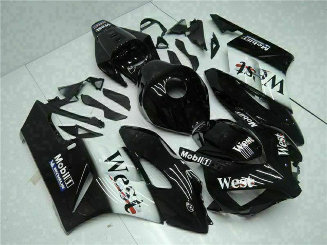 Descuento Carenados Moto Honda CBR1000RR 2004-2005 - Negro Brillante Blanco West Mobil Michelin