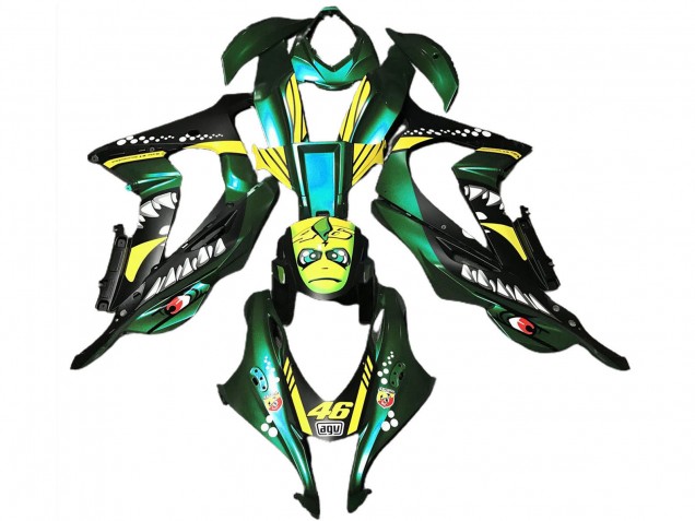 Descuento Carenados Moto Kawasaki ZX10R 2016-2020 - Verde Bosque Amarillo Tiburón 46