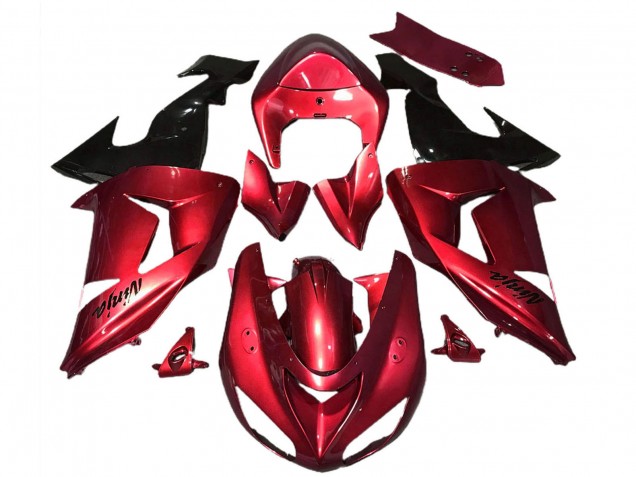 Descuento Carenados Moto Kawasaki ZX10R 2006-2007 - Rojo Negro Brillante