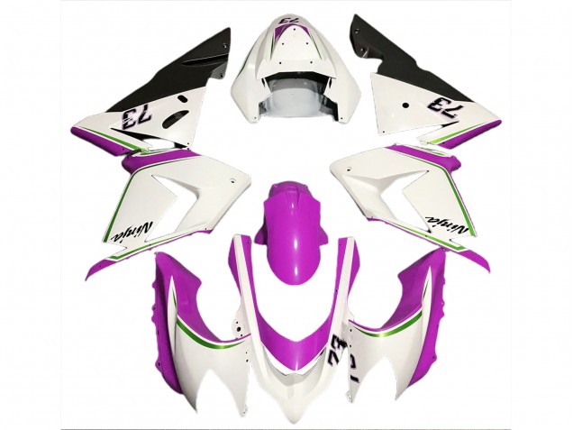 Descuento Carenados Moto Kawasaki ZX10R 2004-2005 - Blanco Brillante Rosa