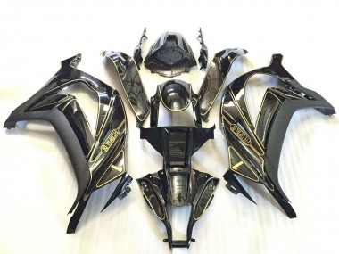 Descuento Carenados Moto Kawasaki ZX10R 2011-2015 - Plata Negro Brillante Negro Mate Oro