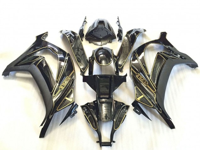 Descuento Carenados Moto Kawasaki ZX10R 2011-2015 - Plata Negro Brillante Negro Mate Oro