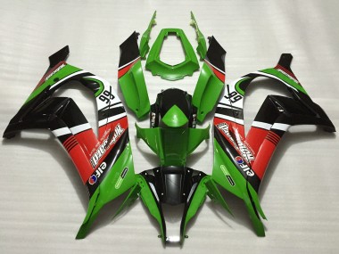 Descuento Carenados Moto Kawasaki ZX10R 2011-2015 - Verde Rojo Blanco Negro Elf Motocard 66