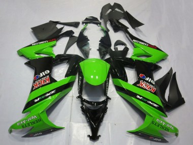 Descuento Carenados Moto Kawasaki ZX10R 2008-2010 - Verde Negro Rojo Kick Elf Henleys Vent-Axia