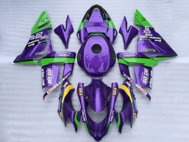 Descuento Carenados Moto Kawasaki ZX10R 2004-2005 - Verde Púrpura Trick Star