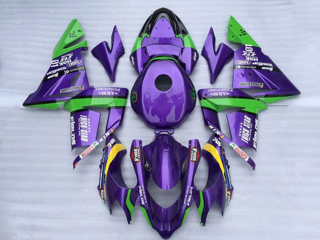 Descuento Carenados Moto Kawasaki ZX10R 2004-2005 - Verde Púrpura Trick Star