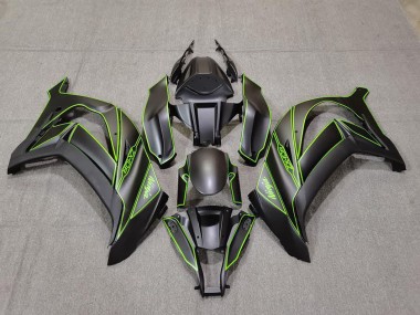 Descuento Carenados Moto Kawasaki ZX10R 2011-2015 - Negro Mate Verde Línea