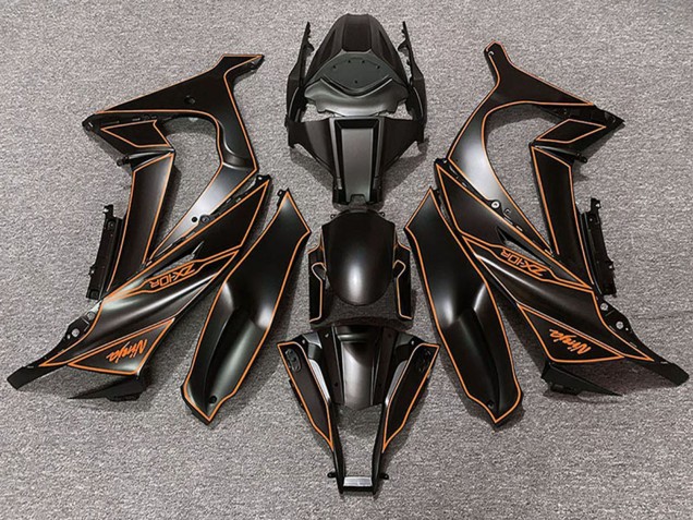 Descuento Carenados Moto Kawasaki ZX10R 2011-2015 - Negro Mate Naranja Línea