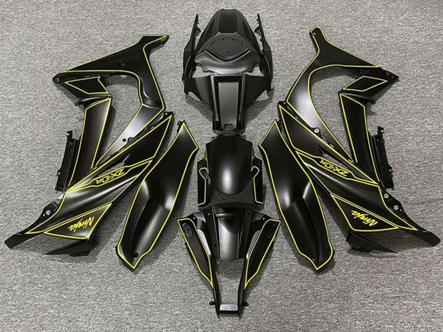 Descuento Carenados Moto Kawasaki ZX10R 2011-2015 - Negro Mate Amarillo Línea