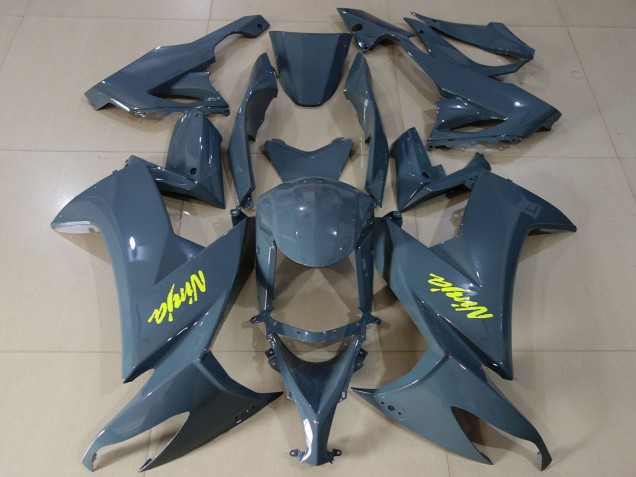 Descuento Carenados Moto Kawasaki ZX10R 2008-2010 - Nardo Gris Oscuro Alta Visibilidad Amarillo