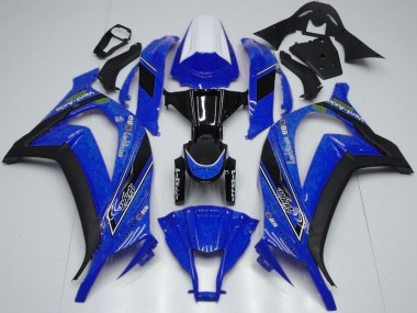 Descuento Carenados Moto Kawasaki ZX10R 2011-2015 - Blanco Azul Negro Brillante OEM Estilo