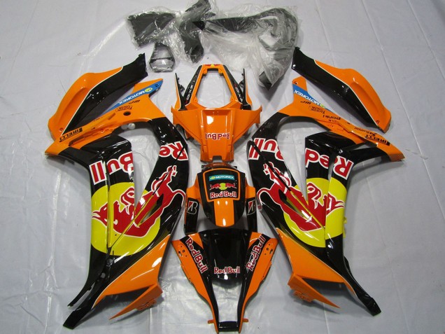 Descuento Carenados Moto Kawasaki ZX10R 2011-2015 - Naranja Amarillo Negro Brillante Rojo Bull