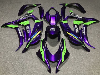 Descuento Carenados Moto Kawasaki ZX10R 2016-2020 - Púrpura Verde Blanco Trick Star EVA Racing