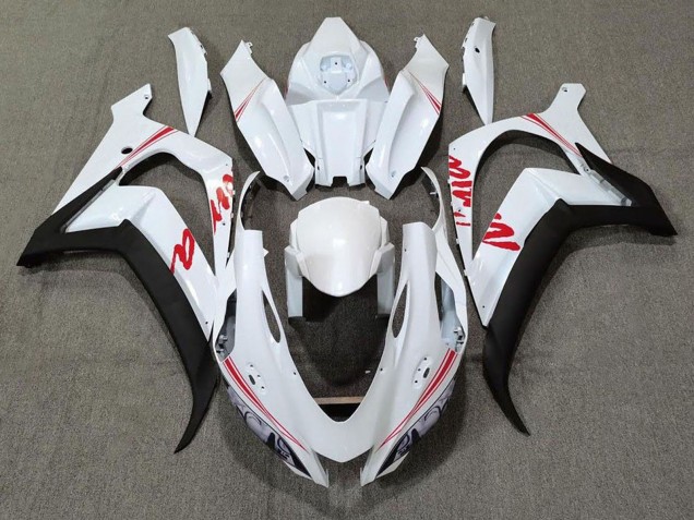 Descuento Carenados Moto Kawasaki ZX10R 2016-2020 - Blanco Perla Negro Rojo