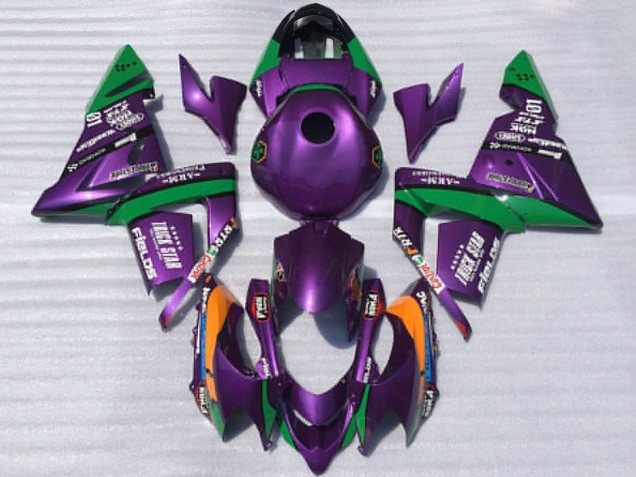 Descuento Carenados Moto Kawasaki ZX10R 2004-2005 - Púrpura Verde Trick Star