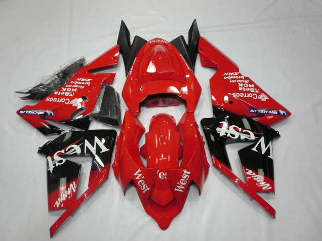 Descuento Carenados Moto Kawasaki ZX10R 2004-2005 - Rojo West